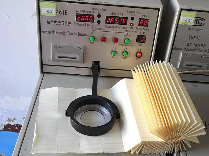 Test for auto filter paper Laboratory - Buket Auto Parts Factory